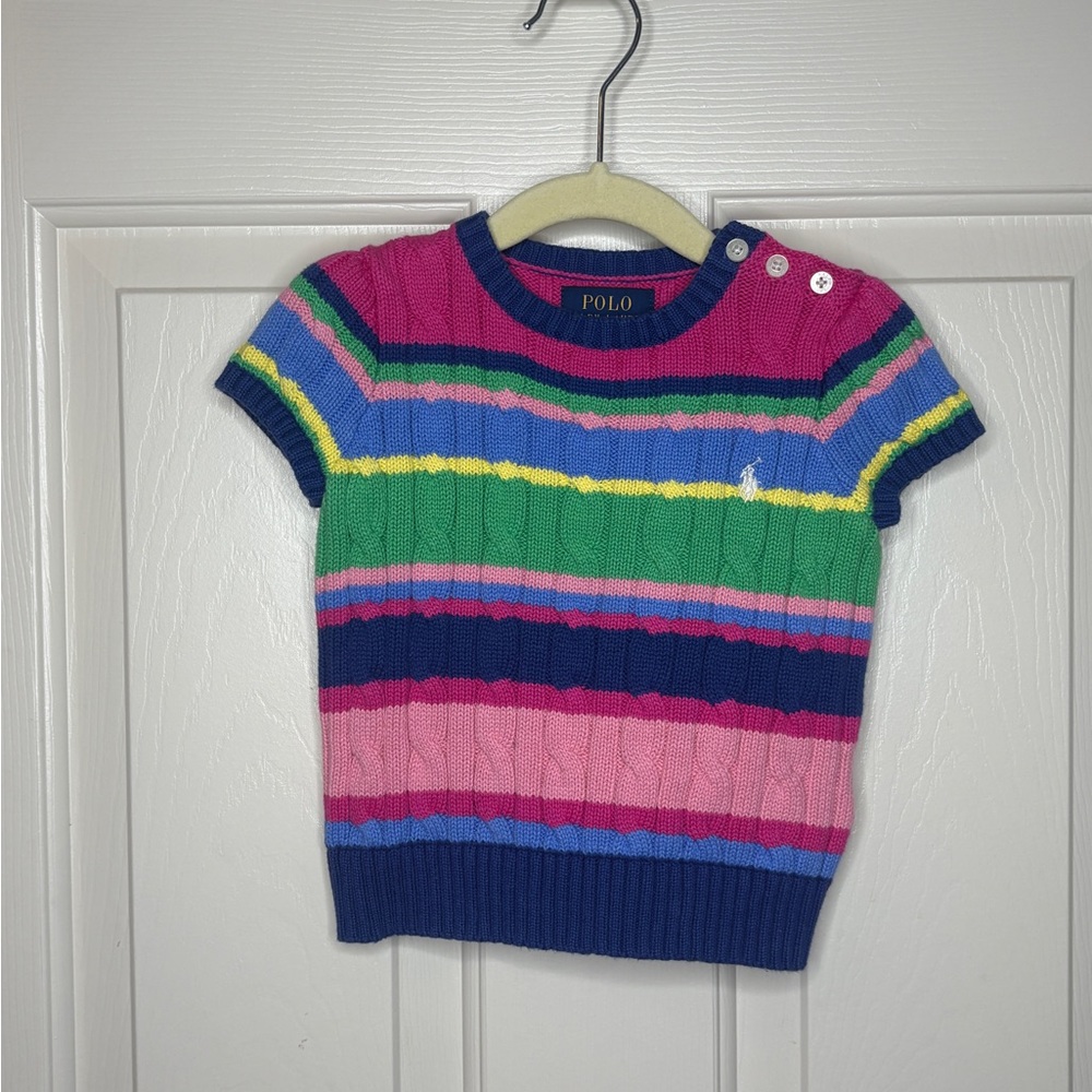Polo by Ralph Lauren Striped Cotton Short-Sleeve Sweater
